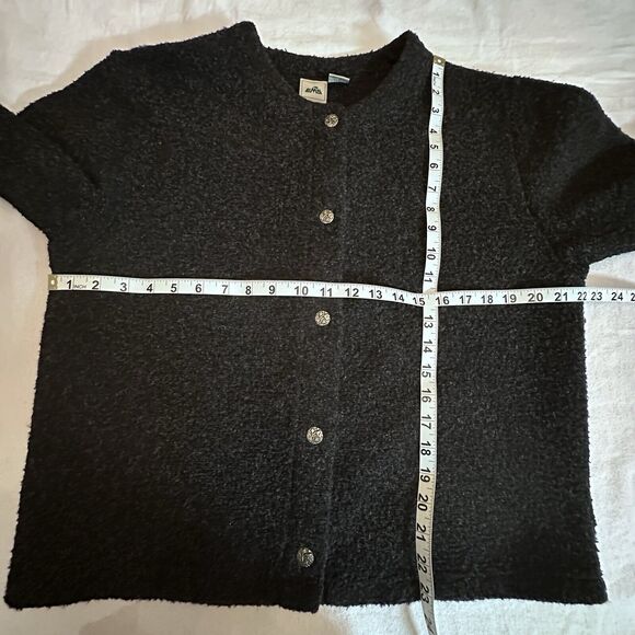 Eastern Mountain Sports Dark Gray Cardigan Sweater Metal Flower Buttons Size M - Picture 6 of 6